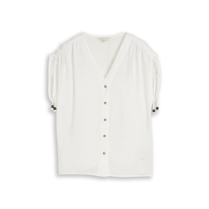 Tom Tailor dames blouse strik schouder Offwhite